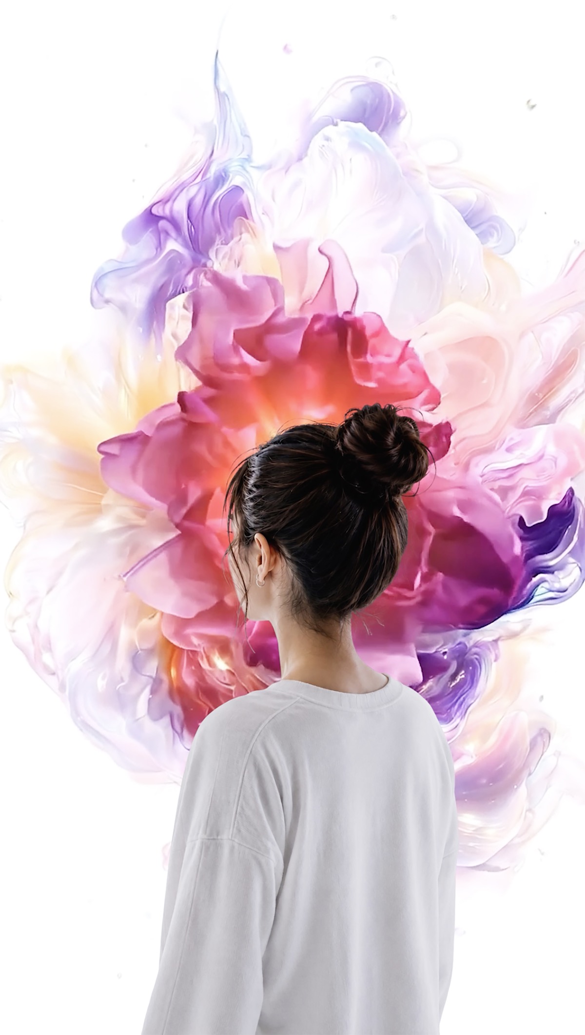 Fellow portrait, floral bokeh